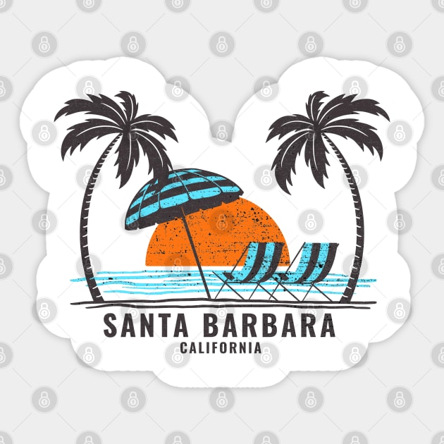 Santa Barbara California Sticker by Eureka Shirts